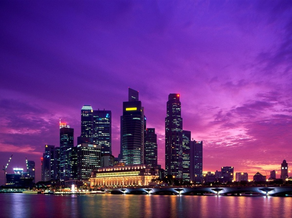 Beautiful sunset in Singapore