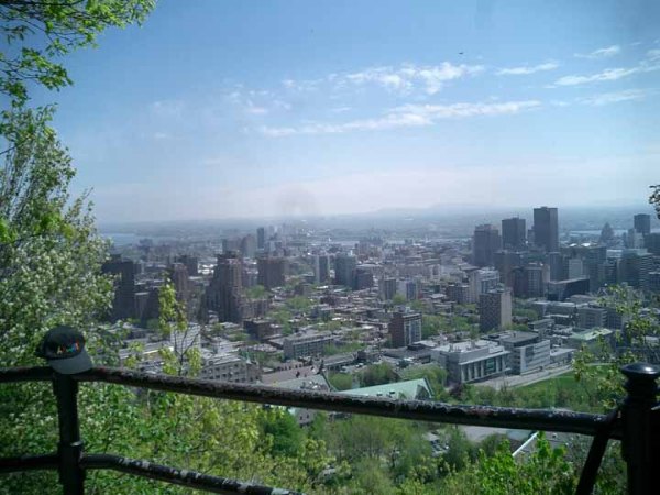 The view of Montreal from Mount Royal